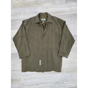 RAINFOREST Men's Large 100% TENCEL Lyocell Jacket Olive Green 90s Y2K Vintage